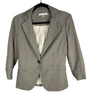 CAbi, Size 2, Gray Brown Tweed Blazer, Relaxed, Fitted, Academia, Lightweight